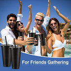 Amyhill 24 Pcs 24 oz Reusable Cups with Lids and Straws, Black - Image 6