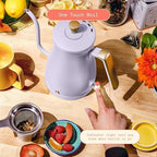 1 Liter Electric Gooseneck Kettle with Precision Pour Spout, Auto Shut Off, Cordless Design, 1200W (Lavender) - Image 4