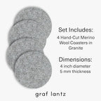 Graf Lantz - Bierfilzl Merino Wool Round Coasters Set of 4 - Granite (4" Circles) - Absorbs 30% of Weight - German Wool - Heat Resistant, Sustainable, & Reusable - Home Decor & Coffee Table Decor - Image 4