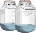 Square 1.5 Gallon Glass Jar with Airtight Lid & Handle, 2 Pack by Dwbligt