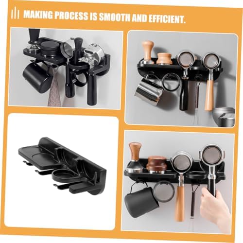 Wall Mounted Espresso Organizer for 51mm Coffee Machines Black ABS - Image 3