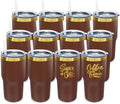 20 oz Tumbler Bulk Stainless Steel Tumblers with Lids and Straws Brown by MetalyaTumblers