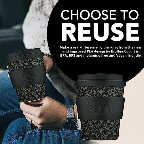 Ecoffee Cup 12oz (350ml) William Morris Reusable Coffee Cup – PLA Plant-Based Travel Mug with Silicone Lid, Melamine Free & Dishwasher Safe – Walthamstow - Image 3