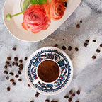 Turkish Coffee Cup Set of 6 with Saucers & Holder – Ceramic, Dishwasher-Safe, Keeps Warm – Patterned Turkish Espresso Cups Set for Home & Office (Set Of 6) - Image 4