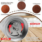 Manual Coffee Grinder Detachable Stainless Steel Conical Burr Aluminum Coffee Bean Grinder Silver with 4 Cup Stovetop Espresso Maker Stainless Steel Moka Pot Stove Top Percolator Italian Coffee - Image 4