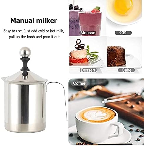 400/800ml Manual Milk Frother Stainless Steel Foam Mesh Coffee Foamer Cup Cappuccino Creamer - Image 3