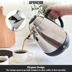 APOXCON Electric Coffee Percolator Stainless Steel Keep Warm-10 Cup Silver - Image 6