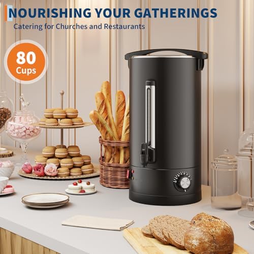 GarveeTech Commercial Electric Coffee Urn Hot Beverage Dispenser - Double Wall Stainless Steel, Large Capacity for Catering, Buffet, Parties, Events - Fast Heating - 12L/3.2 Gallon - Image 4