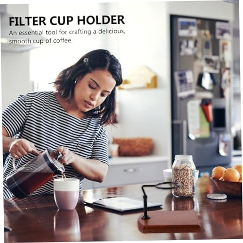 Solid Wood Coffee Dripper Stand with Adjustable Height for Cups - Image 3
