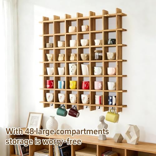 Oversize Coffee Mug Display Rack, 41 x 41 Inch,Holds 48 Cups - Image 7