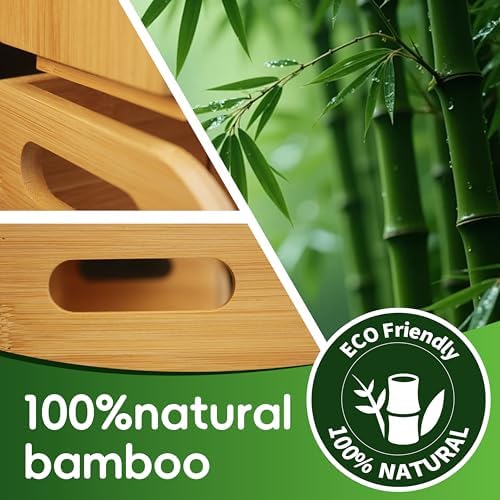 Bamboo Tea Organizer – Stackable Collection (1Tier w/Drawer） - Image 7
