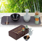 Matcha Tea Whisk Set, Matcha Tea Tool Matcha Bowl Whisk Scoop Ceramic Whisk Holder Caddy Teacup Mat Tea Ceremony Kit(A) - Image 4