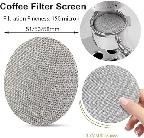 51/53/58mm Stainless Steel Espresso Puck Screen Reusable Coffee Filter Mesh, 1.7mm Thick For E61 & Home Espresso Machines(58mm 1pc) - Image 4