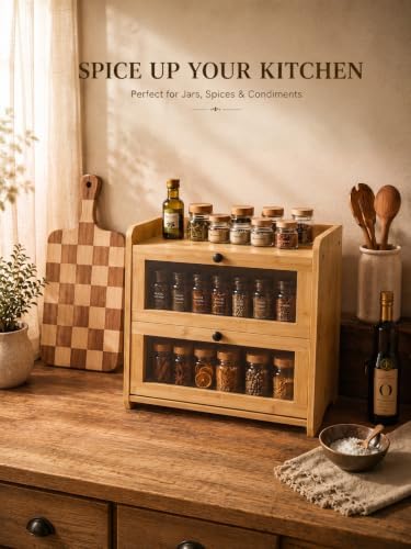 Bread Box for Kitchen Countertop Large Capacity with Top Storage Shelf - Image 4