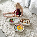 NaturalCozy 5-Piece Rectangle Storage Basket Set- Natural Cotton Rope Woven Baskets for Organizing! Small Basket for Montessori, Baby Nursery, Dog Toy Baskets, Cat Toy Box, Bathroom Organization Bin - Image 4