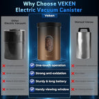 Veken Electric Vacuum Coffee Canister with Window, Auto-Seal Container,19OZ - Image 6