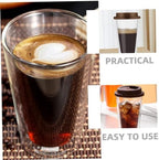 HEALLILY Double Wall Glass Coffee Cup with Silicone Lid 350ml - Image 5