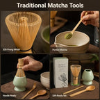Japanese Matcha Whisk Set, 100-Prong Tea Brush and Scoop for Tea Practice - Image 7