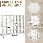 Kigley Oversize Coffee Mug Display Rack Wooden Shelves Rustic Shot Glass Display Case Travel Mug Shelf Wall Mounted Rack Holder Shadow Box(5 x 6,White) - Image 2