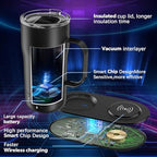 Smart Self Heating Coffee Mug 18 Oz Temperature Control Heated Coffee Mug App Controlled Warmer Mug 5-10 Hour LED Display Keep Coffee Hot All Day Fast Wireless Charger Base Dull Black - Image 4