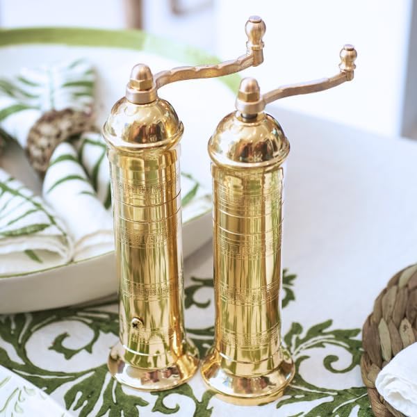 Alexander Home Original Greek Salt Mill, 8-Inch Brass – European Manual Salt Grinder Refillable - Image 2