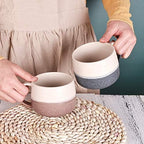 Bosmarlin Ceramic Large Latte Coffee Mug Set of 2 for Latte, Cappuccino, 18 Oz, Dishwasher and Microwave Safe (Pink&Grey, 2) - Image 6