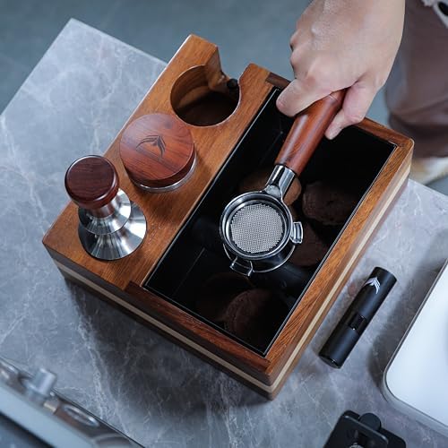 58mm Espresso Tamping Kit – Includes Calibrated Tamper, Distributor, Magnetic Dosing Funnel with Puck Screen, WDT Tool, Knock Box with Tamp Station - Image 7