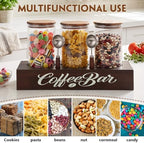 Suclain 3 Pcs 44 oz Glass Coffee Grounds Container with Shelf for Kitchen - Image 7