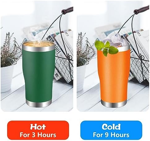 VEGOND 20oz Tumbler Stainless Steel Tumbler Cup with Lid And Straw Vacuum Insulated Double Wall Travel Coffee Mug(Orange 12 Pack) - Image 4