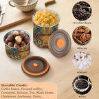 Stainless Steel Coffee Storage Containers with Airtight Lid, Hippy Mandala 17oz Food Storage Container Kitchen Canister for Tea, Coffee Beans, Ground, Sugar Storage - Image 5