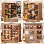 Suclain Bamboo Tea Storage Rack with 12 Canisters with Lids and 24 Tags for Bagged & Loose Leaf Tea Organization or Pantry Office Coffee Station - Image 6