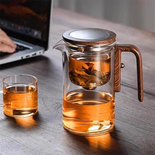 Tea Pot, New Magic Tea Pot with Strainer, Water Separation Glass Teapot with Infuser (600ml 20.3oz) - Image 4