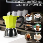 LAOION Stovetop Espresso Maker, 6Cup Moka Pot, Espresso Machine - Image 5