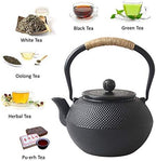 Large Cast Iron Teapot With Infuser For Varieties Of Loose Leaf Tea, Tea Bags, Black Tea Kettle Stovetop Safe 1200ml/41oz - Image 4