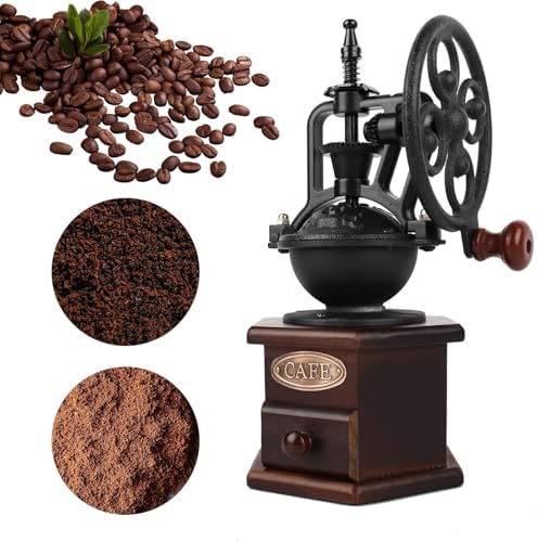 Manual Coffee Grinder with CNC Stainless Steel Burr, 25g Capacity, Adjustable Settings, Double Bearing Design, French Press Compatible by IFTHFOUR
