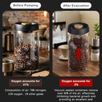 2 Pack Large Glass Jar With Airtight Pump Lid - 60oz Vacuum Glass Food Storage Jars Containers For Rice,Flour,Pasta,Sugar,Coffee,Cookie And More - Image 5