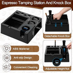 53mm Black 7 Pcs Espresso Accessories Kit with Tamping Station, Calibrated Spring Loaded Tamper, Coffee Distributor, WDT Tool, Magnetic Dosing Funnel, Barista Coffee Prep Set (Plastic) - Image 4