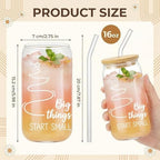 Glass Cups with Lids and Straws, 6Pack, 16oz, Inspirational Health - Image 2