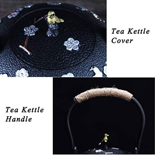 tetsubin Cast iron Tea Kettle workshop Healthy japanese Tea pot with Stainless Steel Infuser（40 oz） - Image 5