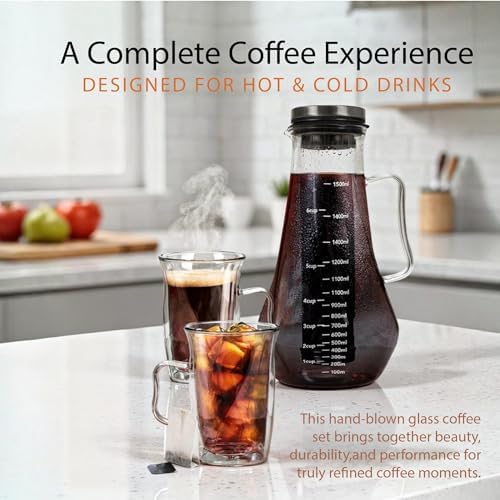 James Bentley 50oz Glass Cold Brew Coffee Maker Set + Easy-Clean Infuser - Image 2
