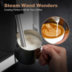 20 Bar Espresso Machine for Home, Cappuccino & Latte Maker with Milk Frother Steam Wand, ESE Pod Filter, Accurate Temperature & Time Control, Compact Stainless Steel Coffee Machine - Image 4
