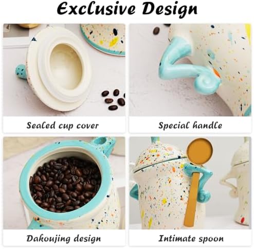 Sassy Canister With Attitude - Funny Ceramic Airtight Storage Canister for Coffee Sugar Tea, Unique Kitchen Decor & Housewarming Gift(Colorful) - Image 5