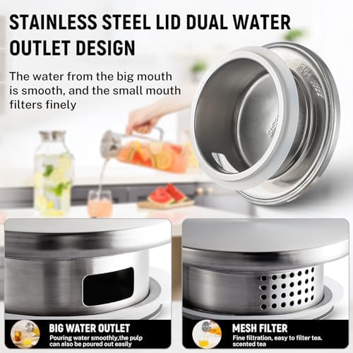 2 Pack 2.2Liters/75 oz Square Glass Pitcher with Lid and Handle for Fridge - Image 5