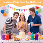 Sieral 30 Pack Reusable Plastic Cups with Lids Straws,Classic Color - Image 4