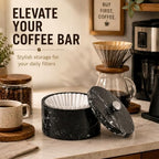 Marble Coffee Filter Holder 6 inch Handmade Black - Image 5