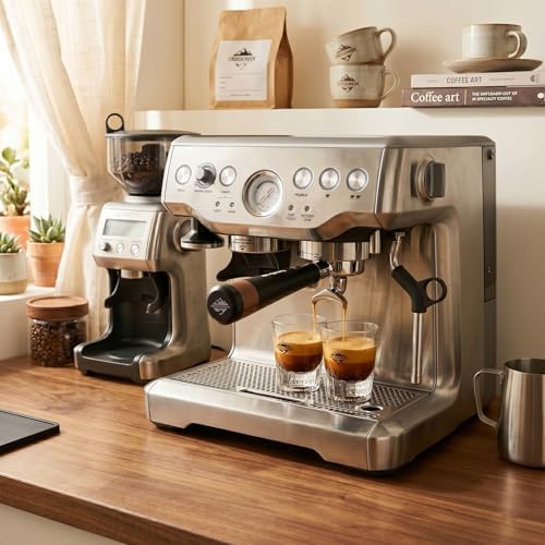 54mm Double Spout Portafilter for Breville 3 Ear Aluminum Handle - Image 7
