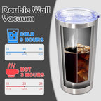20oz Tumbler Stainless Steel Tumbler Coffee Tumbler with Lid SS, 4P - Image 5