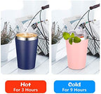 VEGOND 12oz Tumbler Stainless Steel Tumbler bulk Vacuum Insulated Double Wall Travel Tumbler with Lid and Straw Reusable Tumbler, Navy blue 6 Pack - Image 3