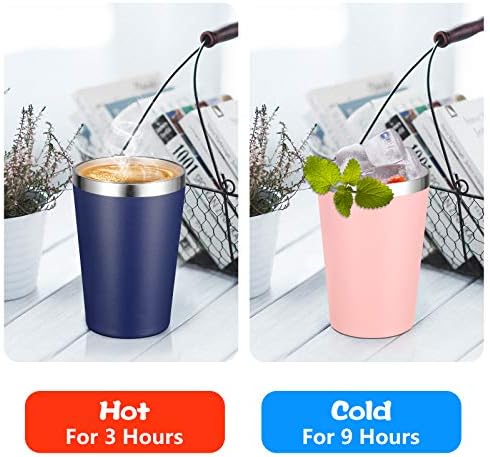 VEGOND 12oz Tumbler Stainless Steel Tumbler bulk Vacuum Insulated Double Wall Travel Tumbler with Lid and Straw Reusable Tumbler, Navy blue 6 Pack - Image 3