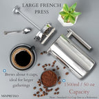 Mixpresso Large French Press Coffee Maker 50Oz Stainless Steel Coffee Press - Image 4